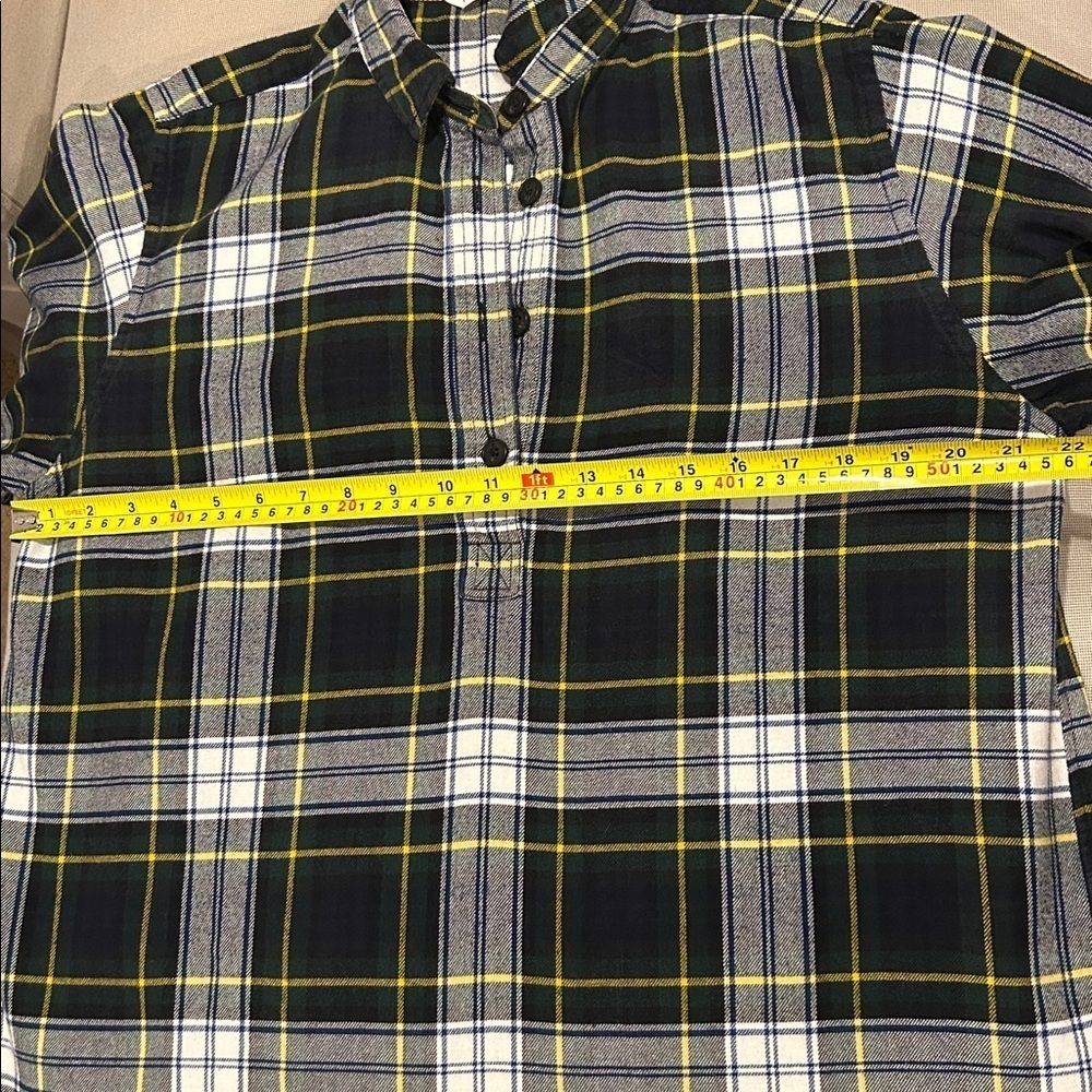 JW ANDERSON UNIQLO Western Half Button Plaid Flannel Shirt Mens Size M - Picture 5 of 12